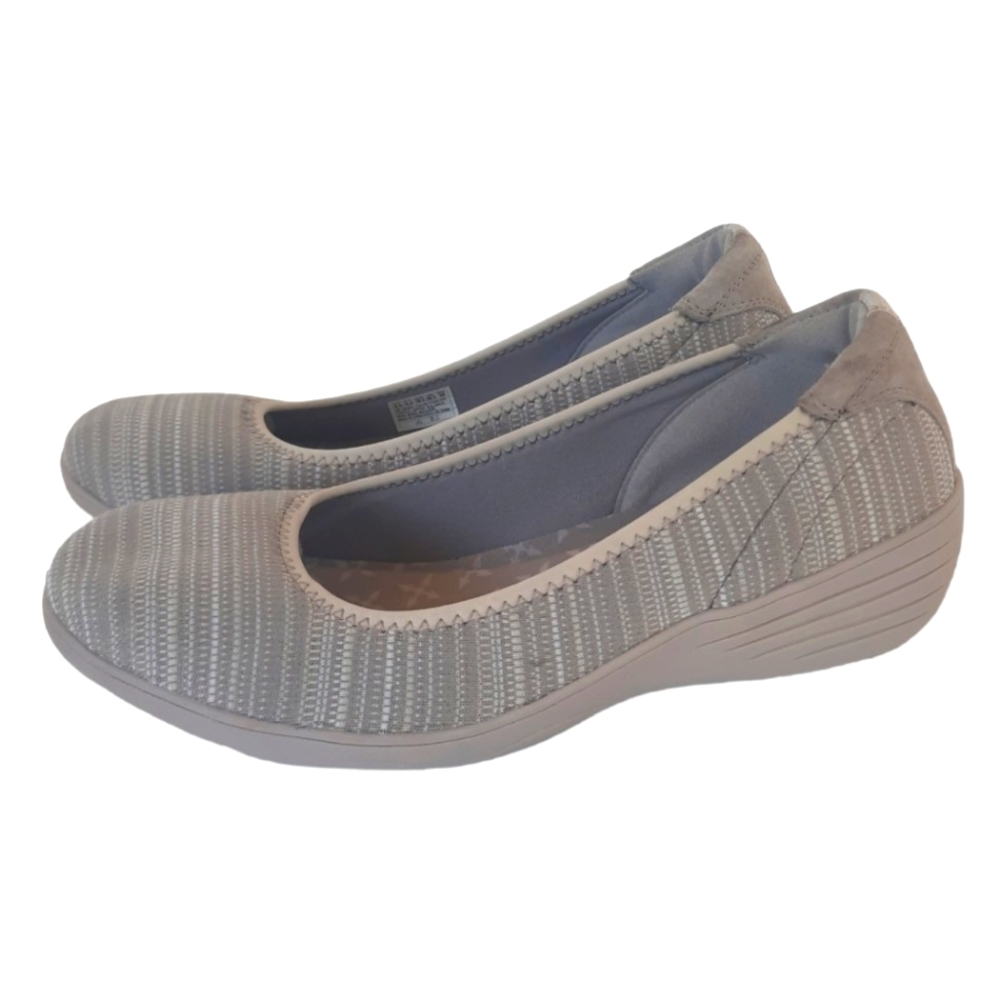 Skechers Stretch Fit Memory Foam  Gray Slip On Comfort Shoe Women's 9.5